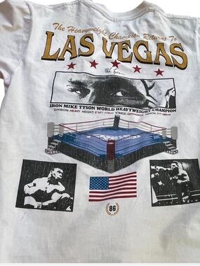 Mike Tyson Las Vegas Return Shirt Distressed Y2K Boxing Tee M